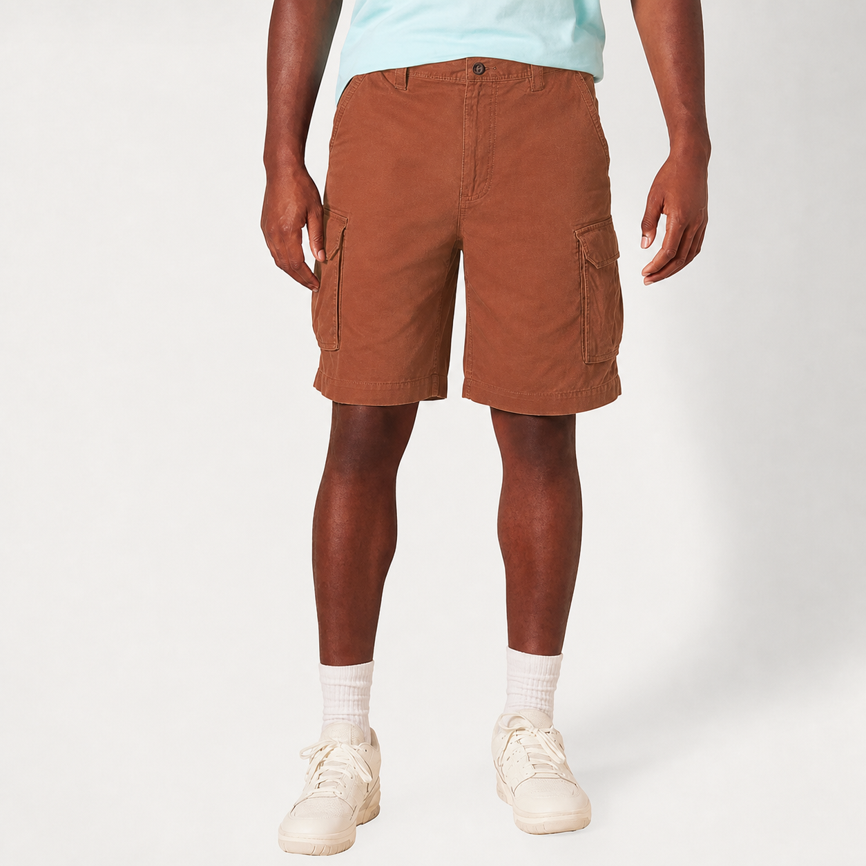 Clay Rust front view men's cargo shorts