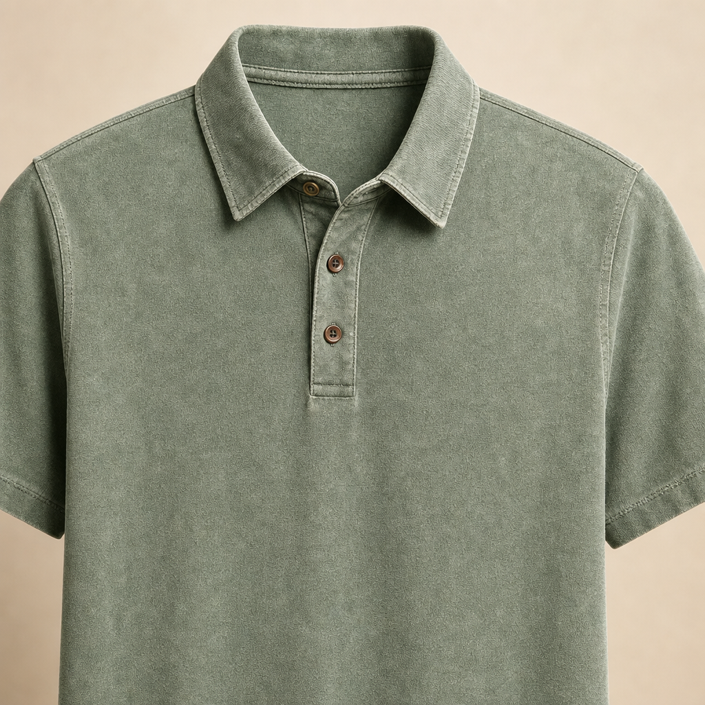 Washed fabric collar and no-pocket detail image