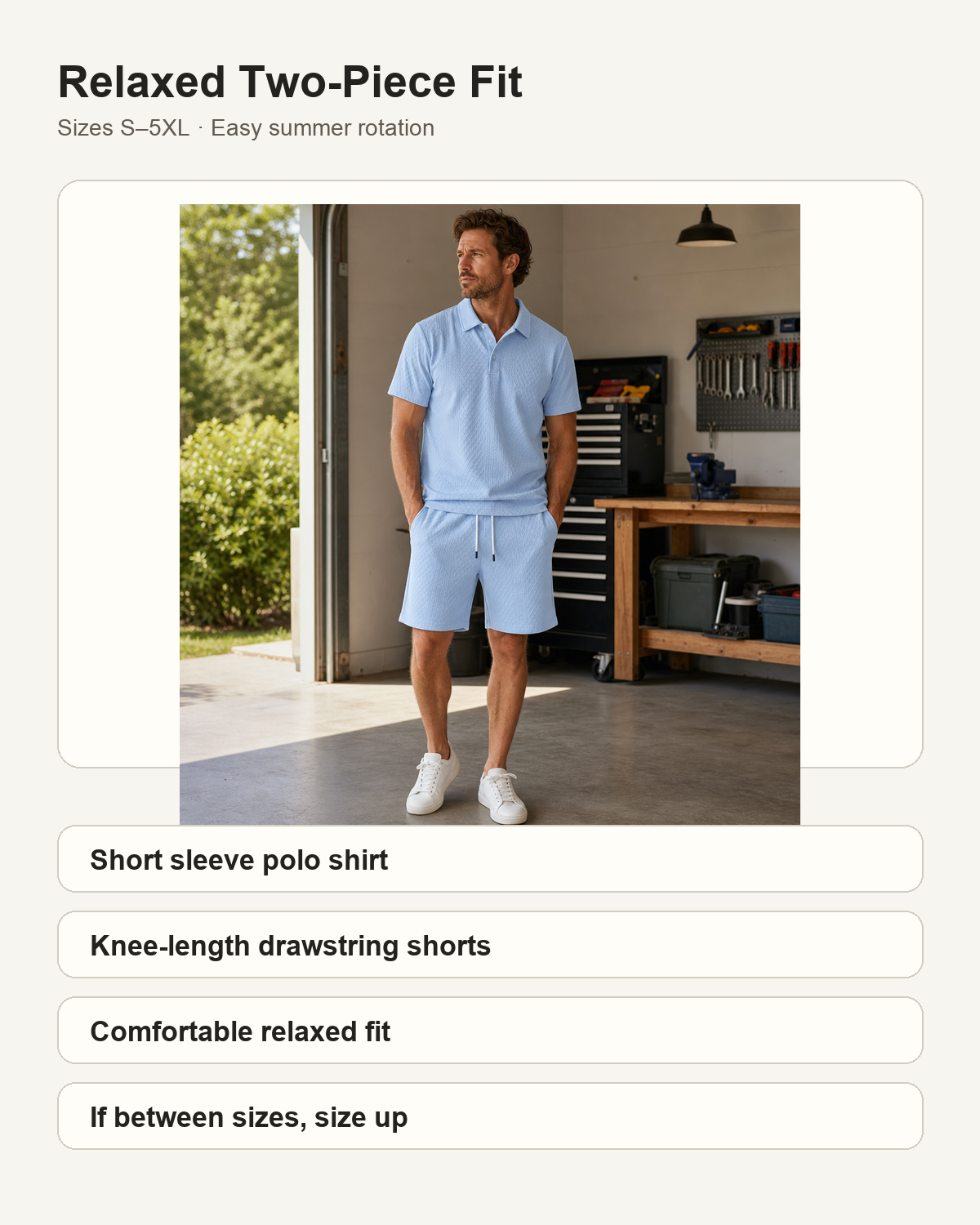 Relaxed two piece fit guide