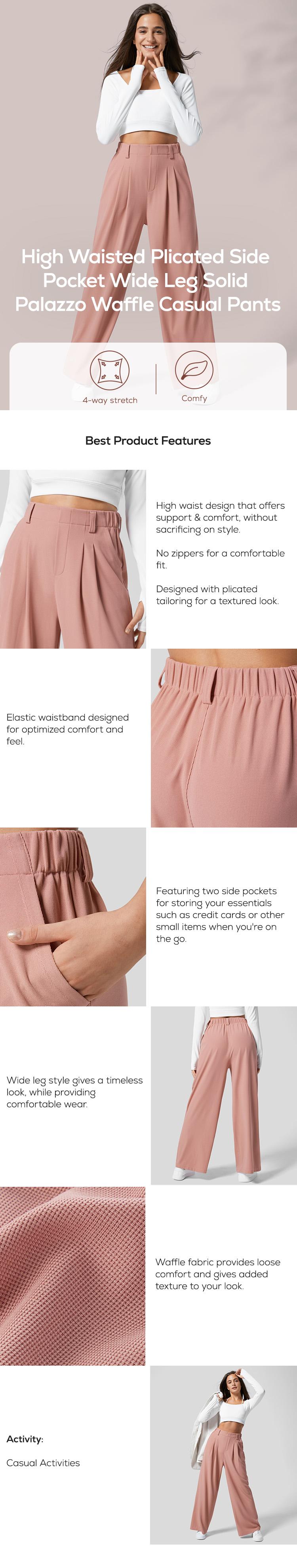Halara Flex High Waisted Pocket Wide Leg Waffle Work Pants