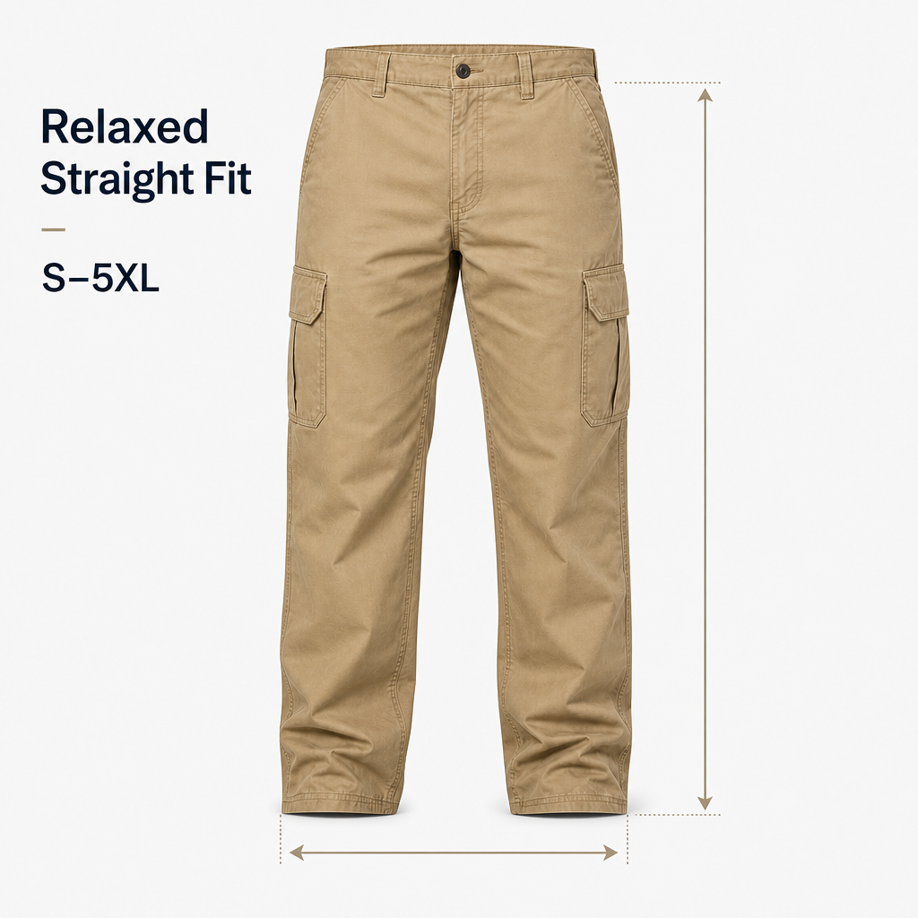 Men relaxed cargo work pants relaxed straight fit and S to 5XL size visual