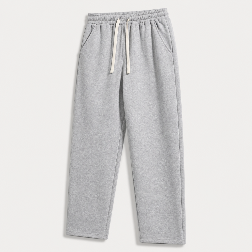 Men relaxed fleece drawstring sweatpants angled product image
