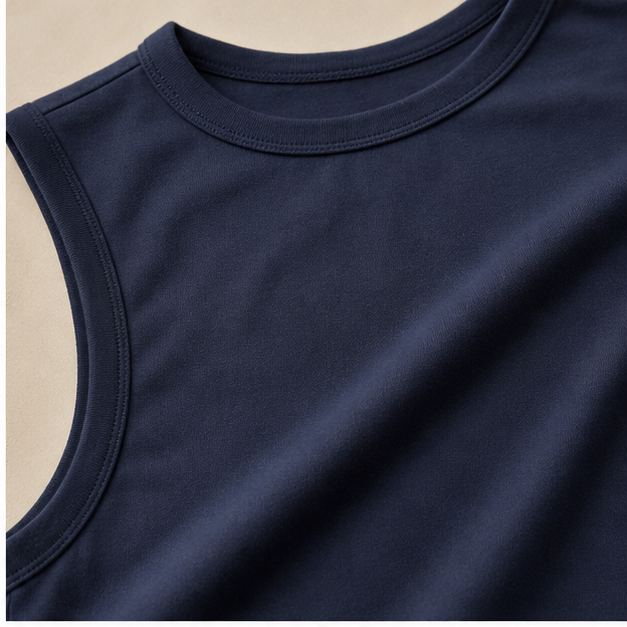 Cropped high neck sleeveless tank top neckline and fabric detail gallery image