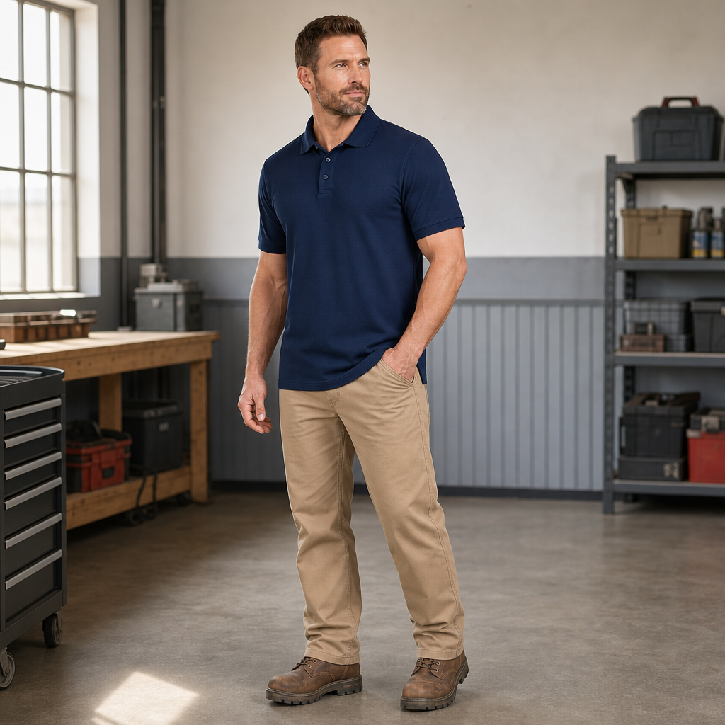 Men classic short sleeve polo side fit gallery image