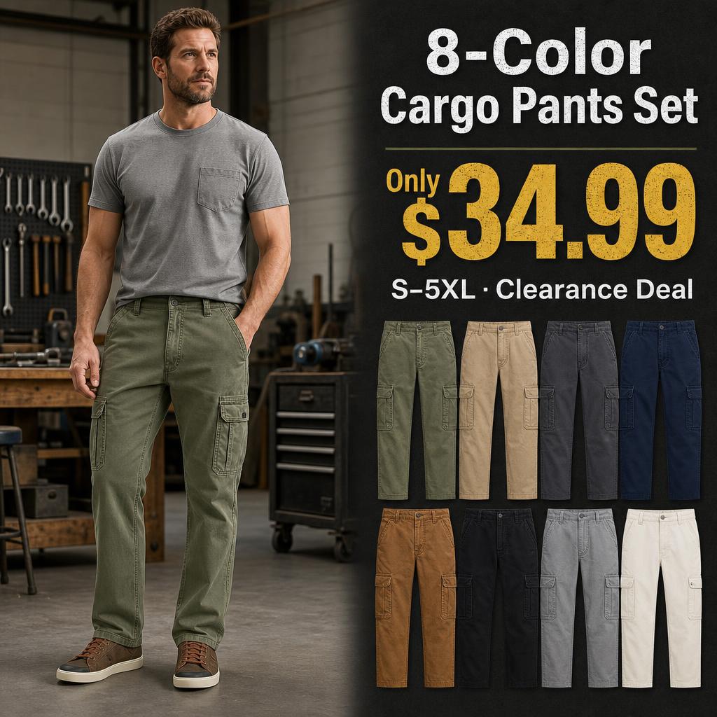8-Color Cargo Pants Set Only $34.99 main promotional image