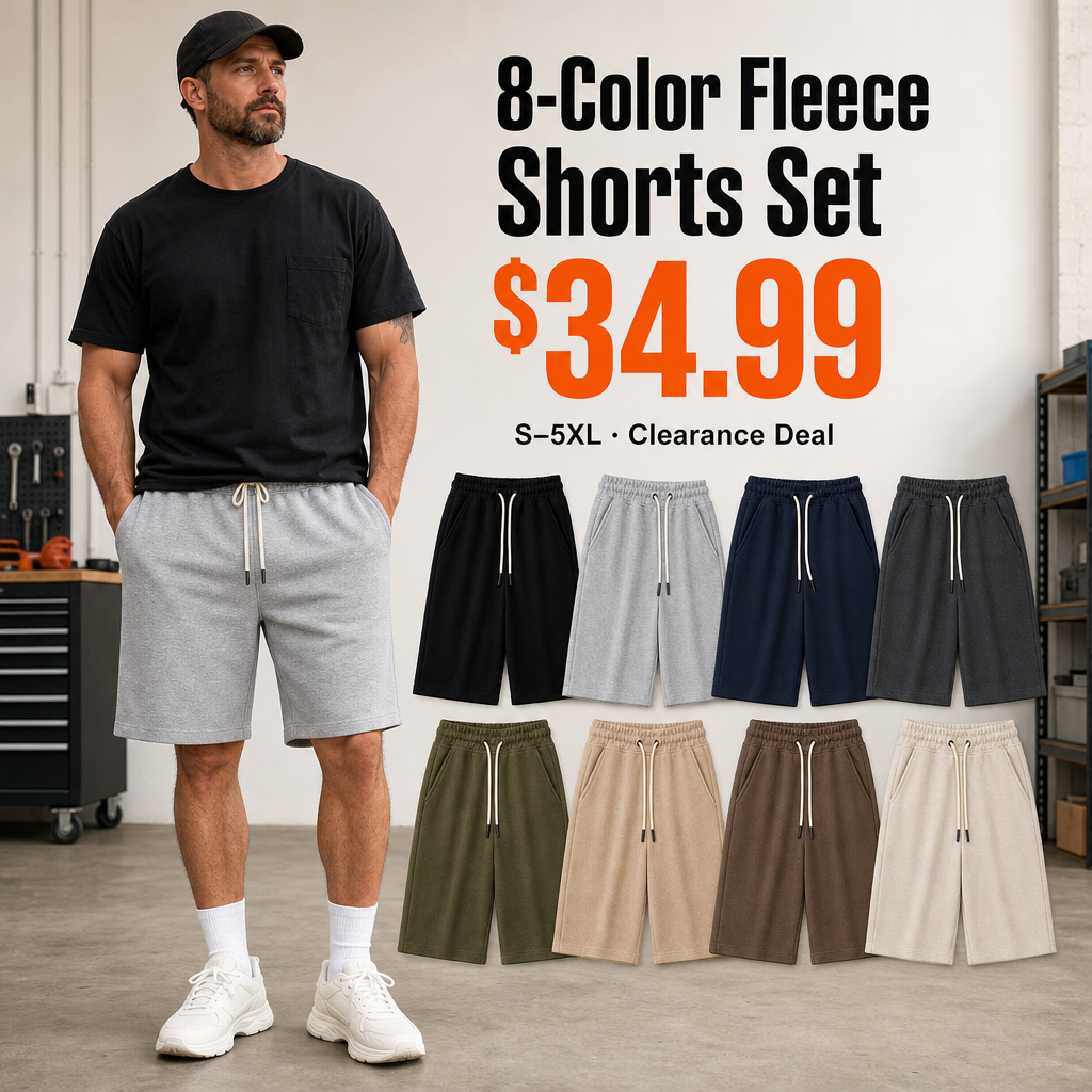 8-Color Fleece Shorts Set $34.99 clearance promotional image