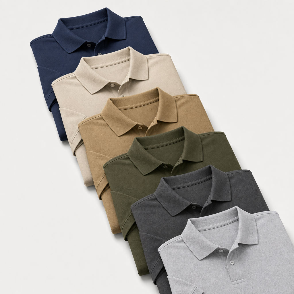 6-Pack Set C men classic short sleeve polo shirt SKU image