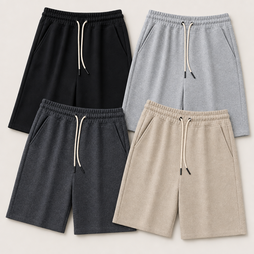 4-Pack Neutral Set men relaxed fleece drawstring shorts SKU image