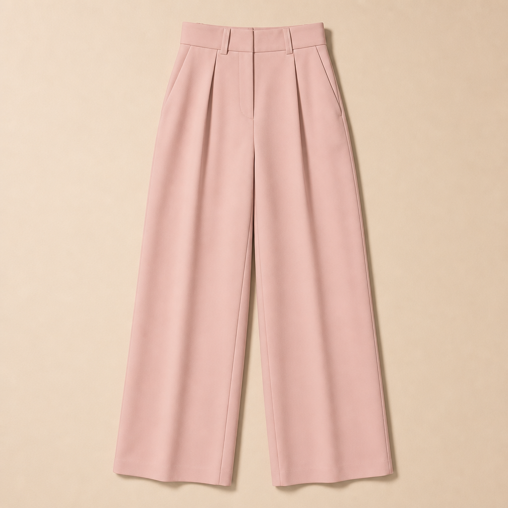 Blush women high waist pleated wide leg trousers SKU image