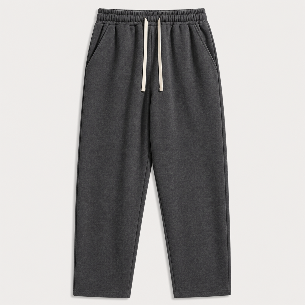 Charcoal men relaxed fleece drawstring sweatpants SKU image