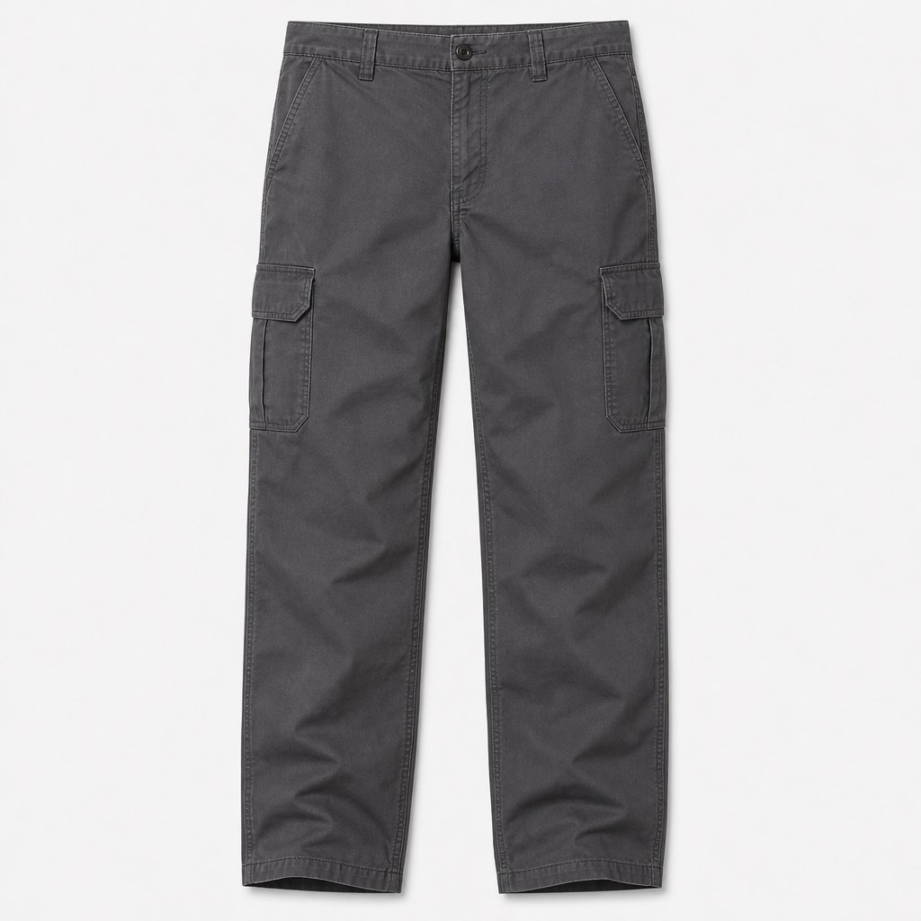 Charcoal Gray men relaxed cargo work pants SKU image
