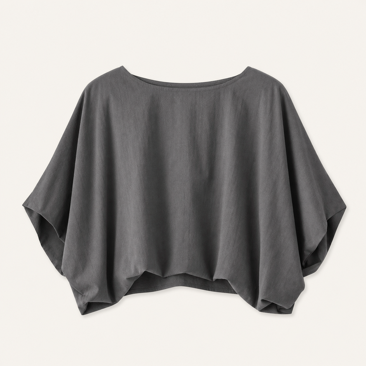 Dark Gray women boat neck batwing crop tops SKU image