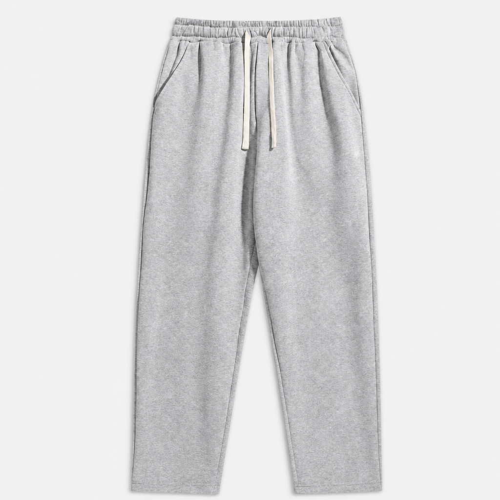 Heather Gray men relaxed fleece drawstring sweatpants SKU image