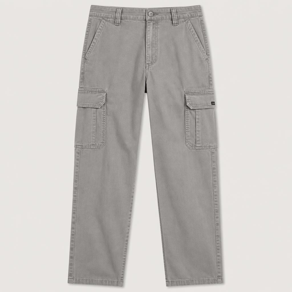 Light Gray men straight leg cargo pants SKU image