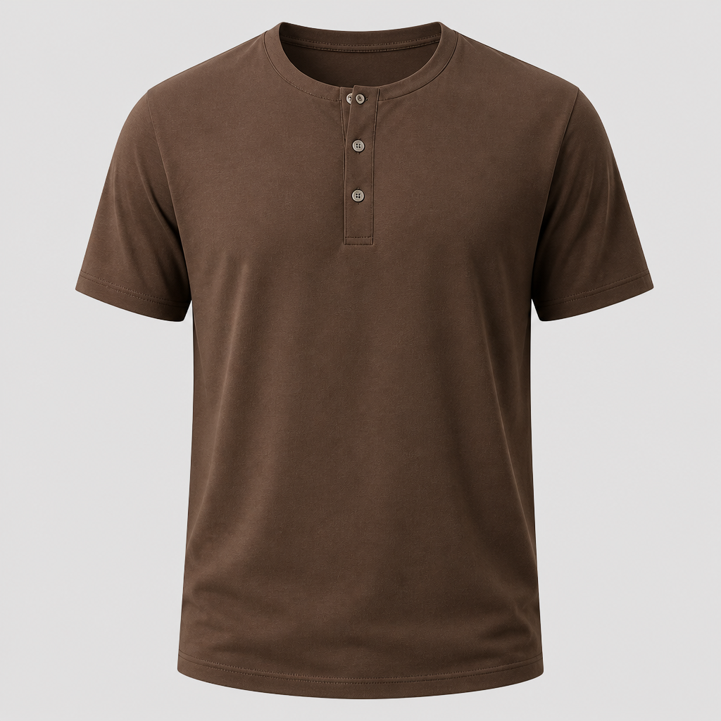 Mocha Brown men smooth Henley tee SKU image