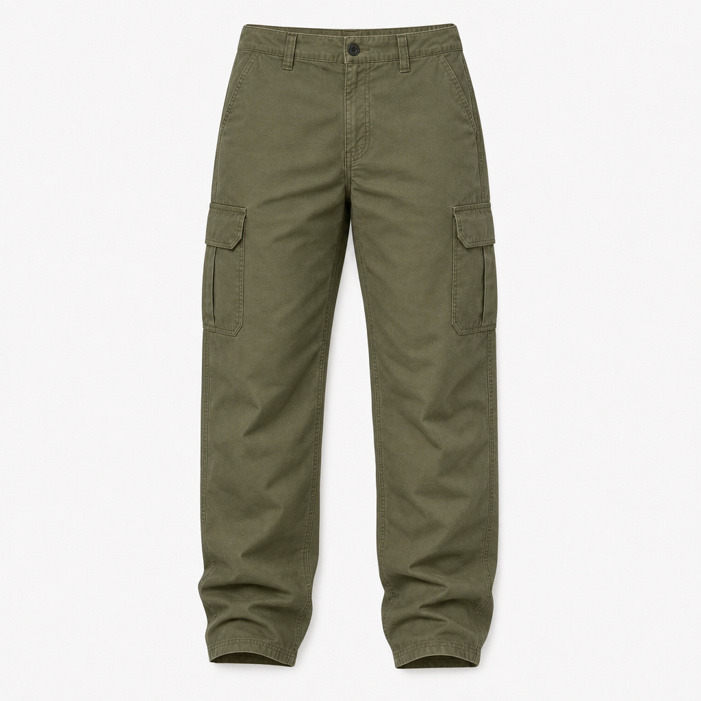 Olive Green men relaxed cargo work pants SKU image