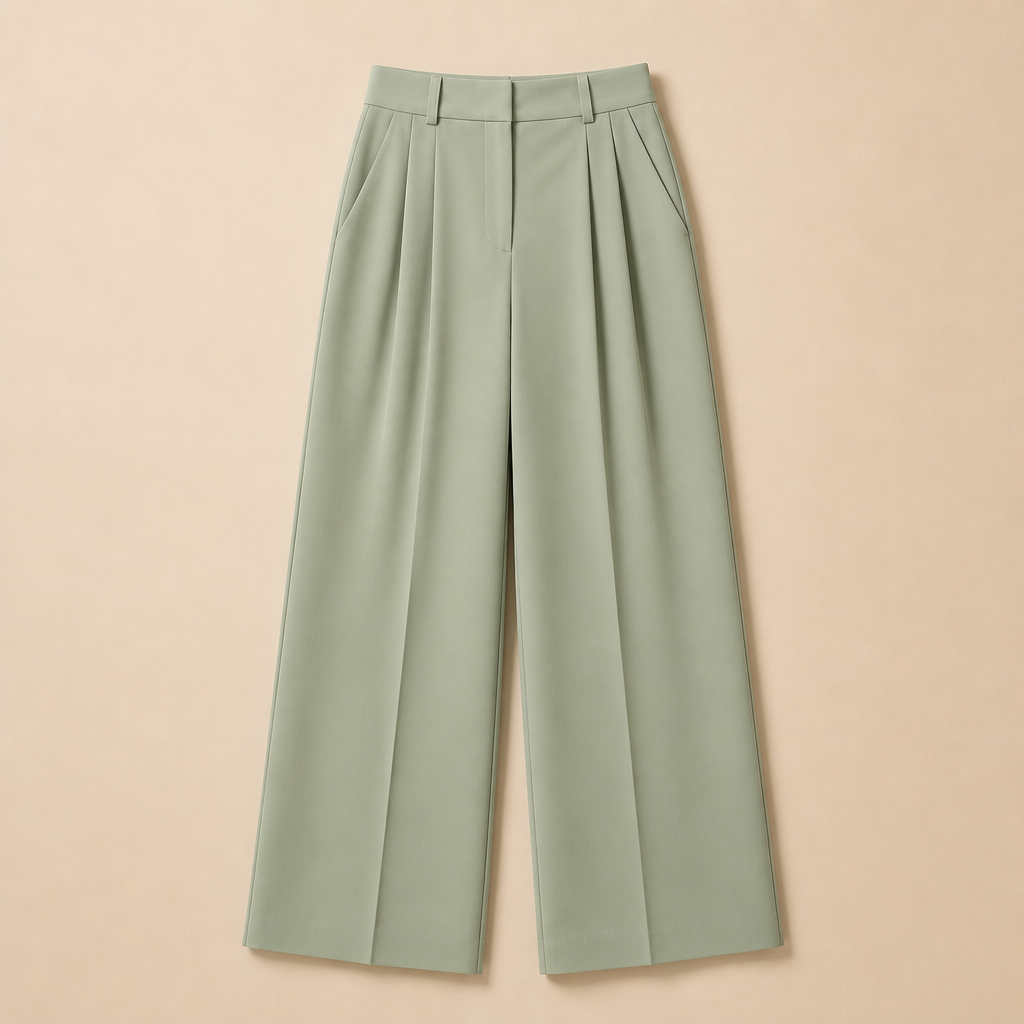 Sage women high waist pleated wide leg trousers SKU image