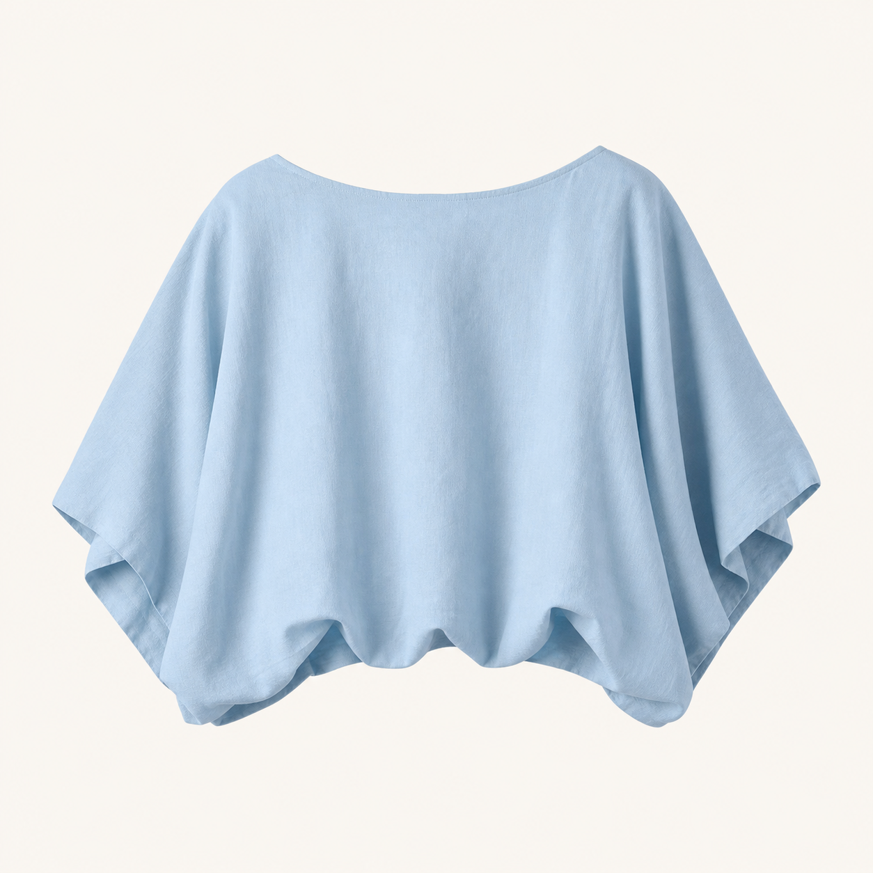 Aqua Blue women boat neck batwing crop tops SKU image
