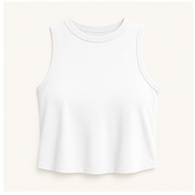 White women cropped high neck sleeveless tank tops SKU image