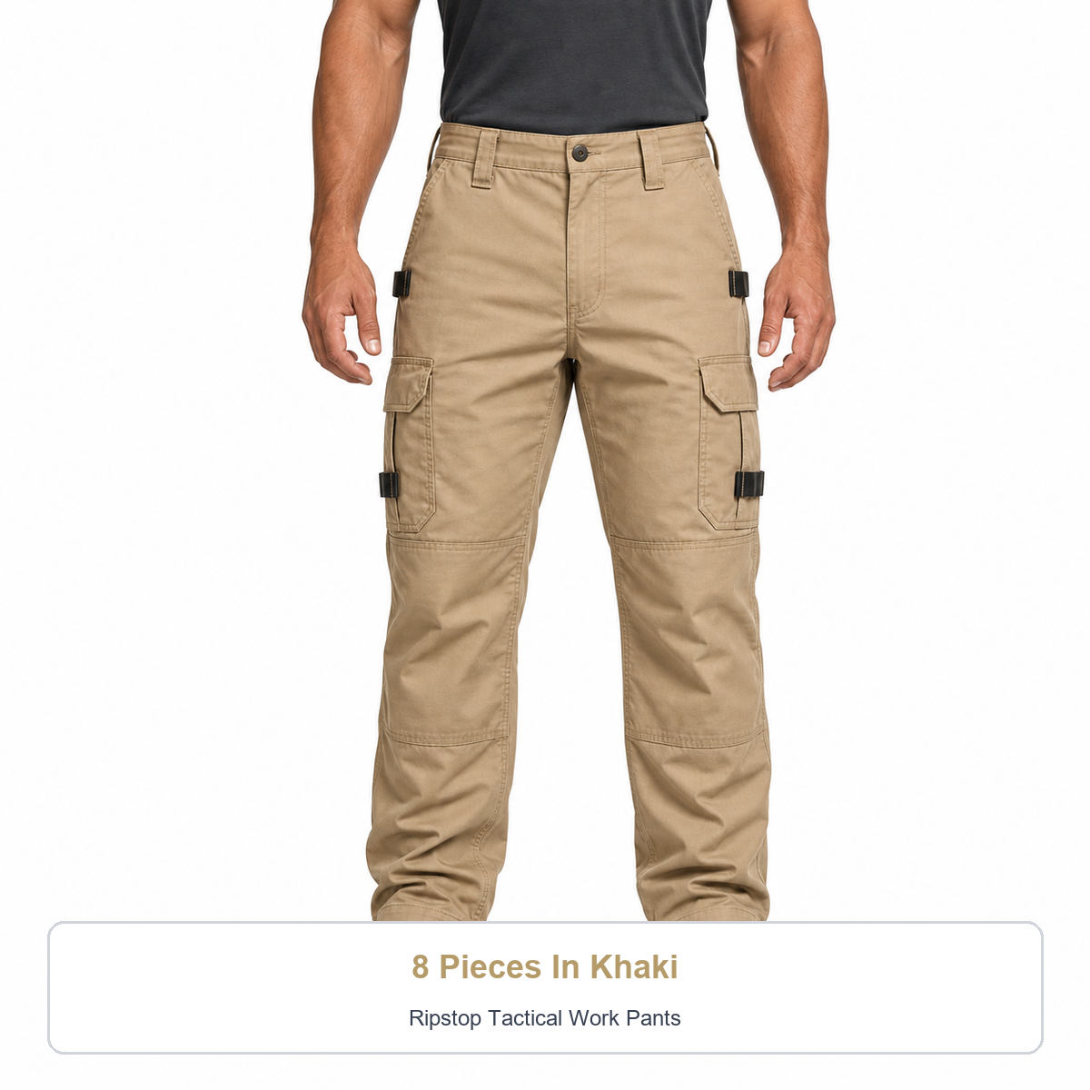 Men's 8-Pack Ripstop Work Pants - 8 Pieces In Khaki