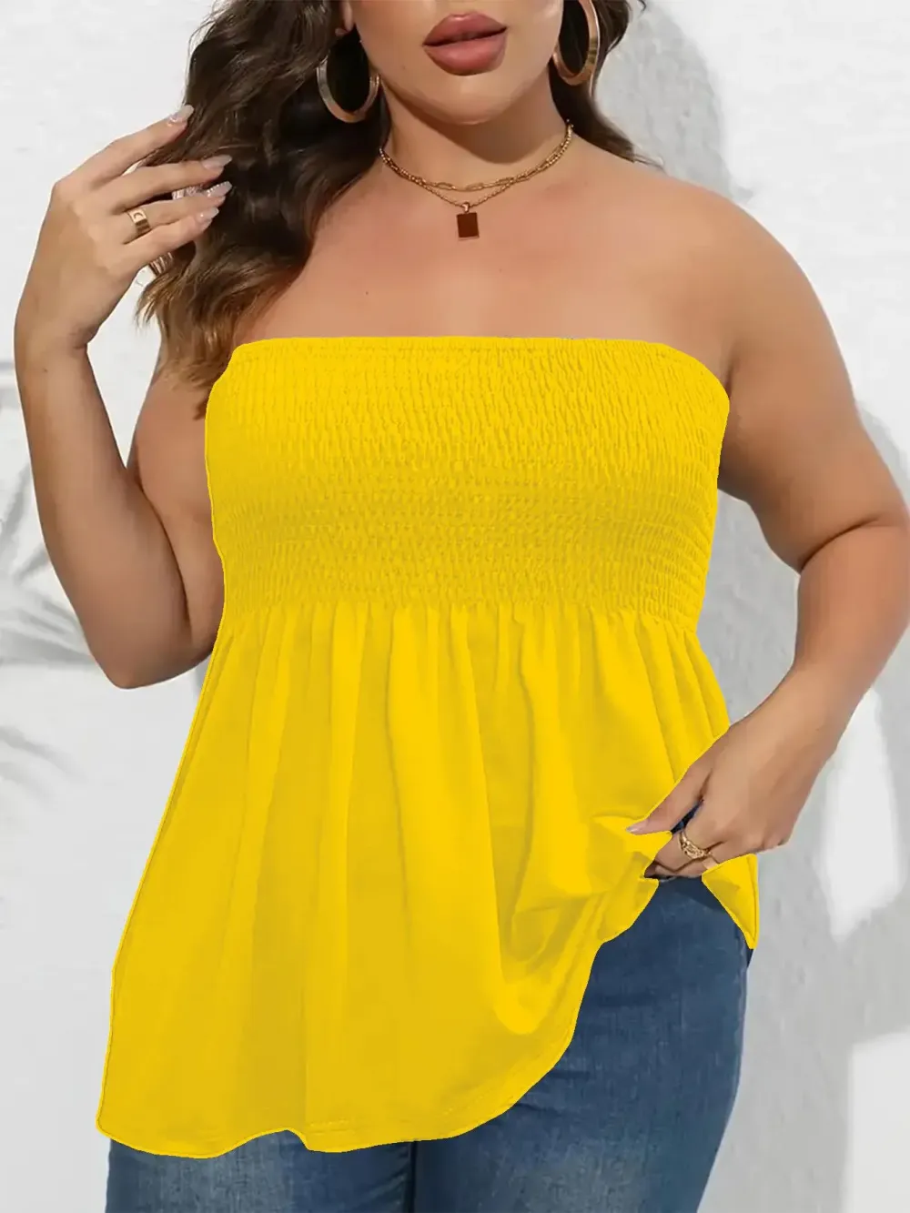 Plus Size Ruffle Tube Top