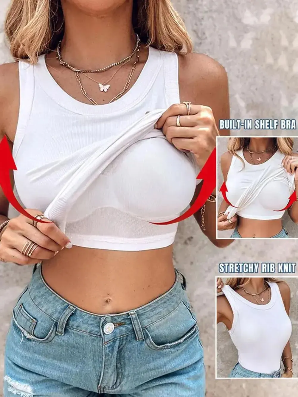 Women’s Basic Ribbed Padded Tank Top - image 17