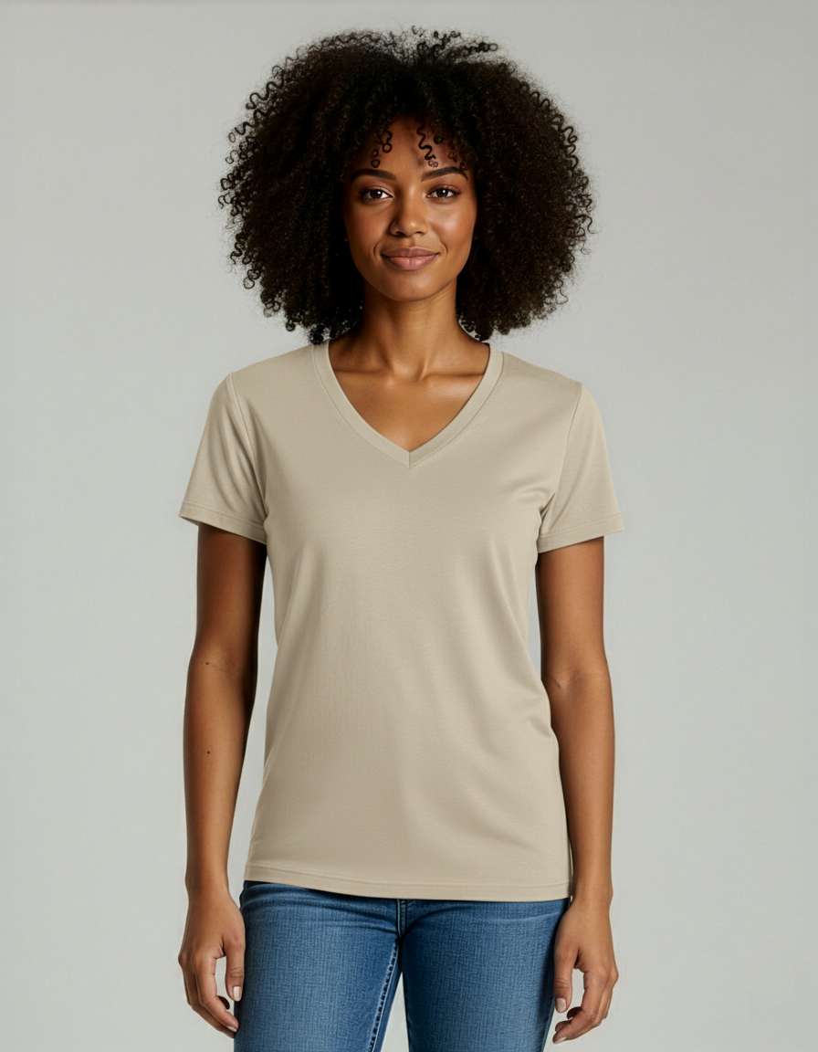 4 Pack: Women's Short-Sleeve V-Neck T-Shirt (Available in Plus Size)
