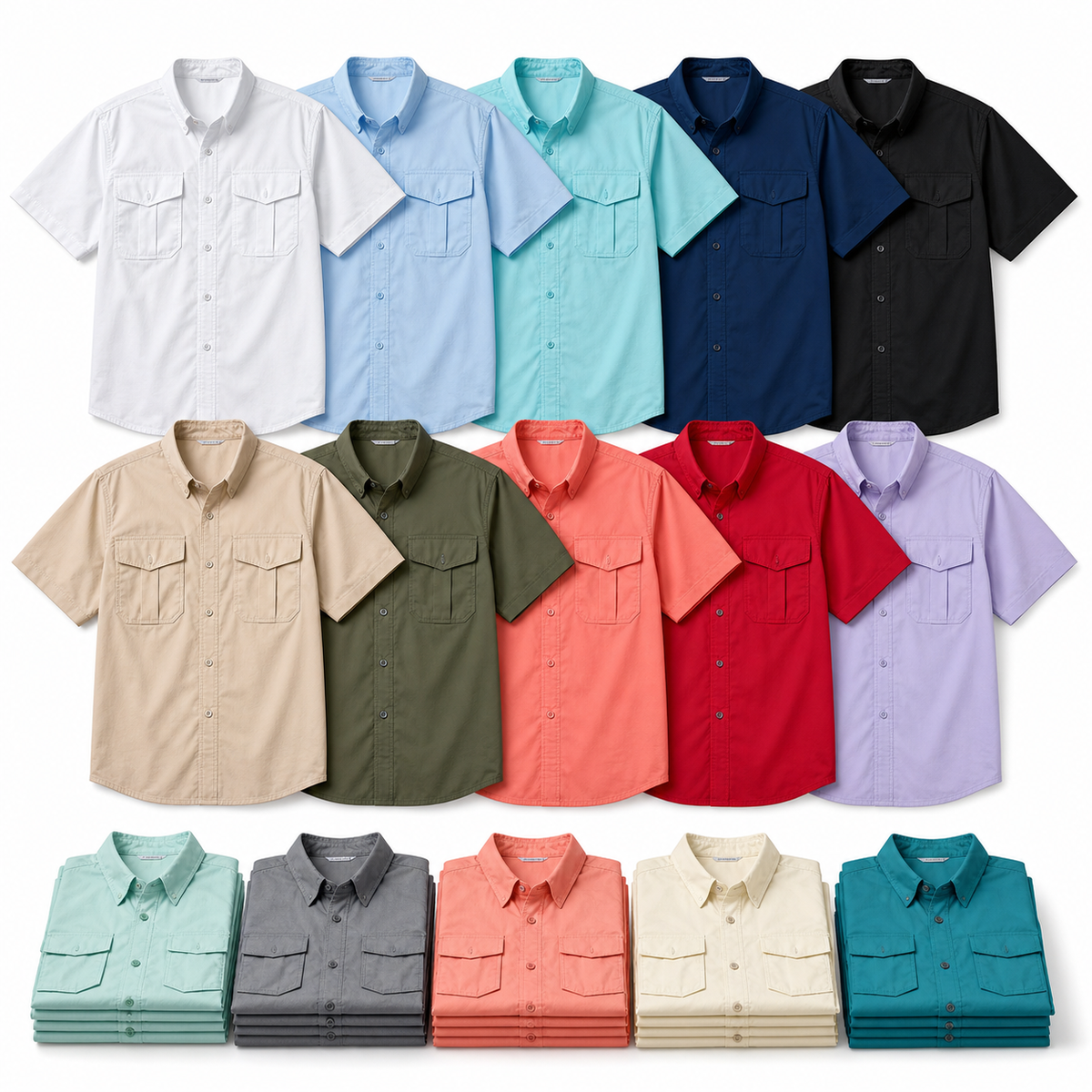 Men's 15-Pack Performance Fishing Shirts - clean 15-pack main image