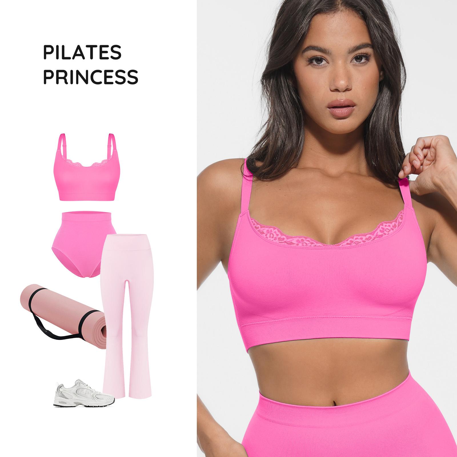  Lace Trim U-Plunge Bralette Wireless Seamless Wireless Everyday Bras Comfortable