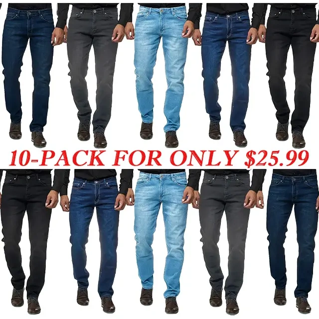 10-Pack Men's loose straight jeans