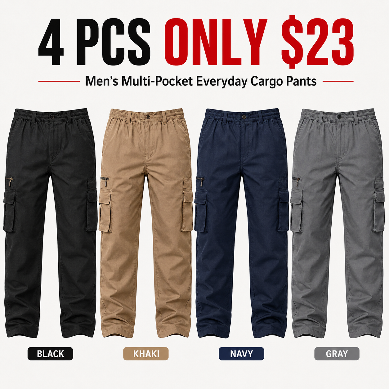 FINAL SALE🔥8 pieces for only $38!Men's Multi-Pocket Everyday Cargo Pants