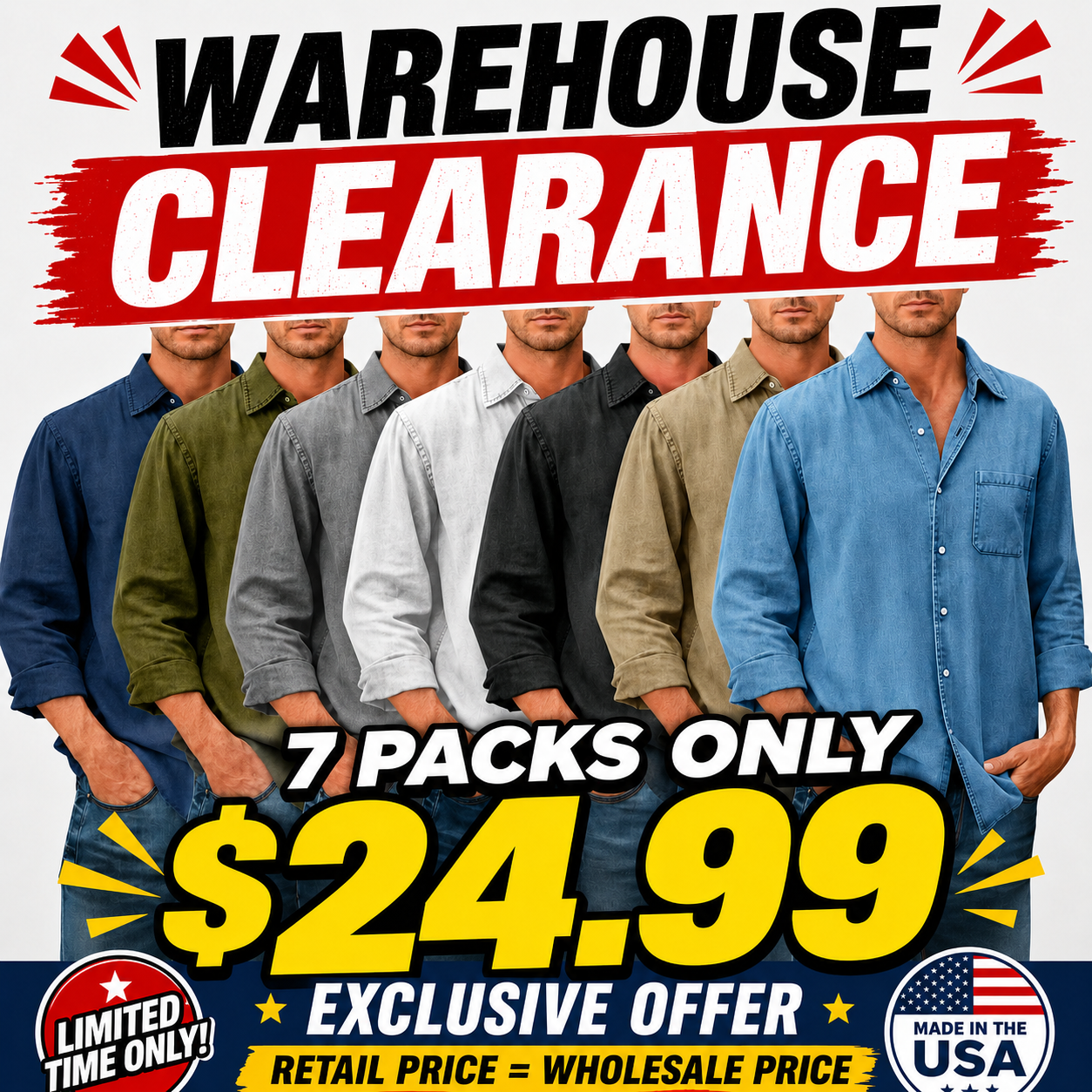 Mens Long Sleeve Button Down Shirt