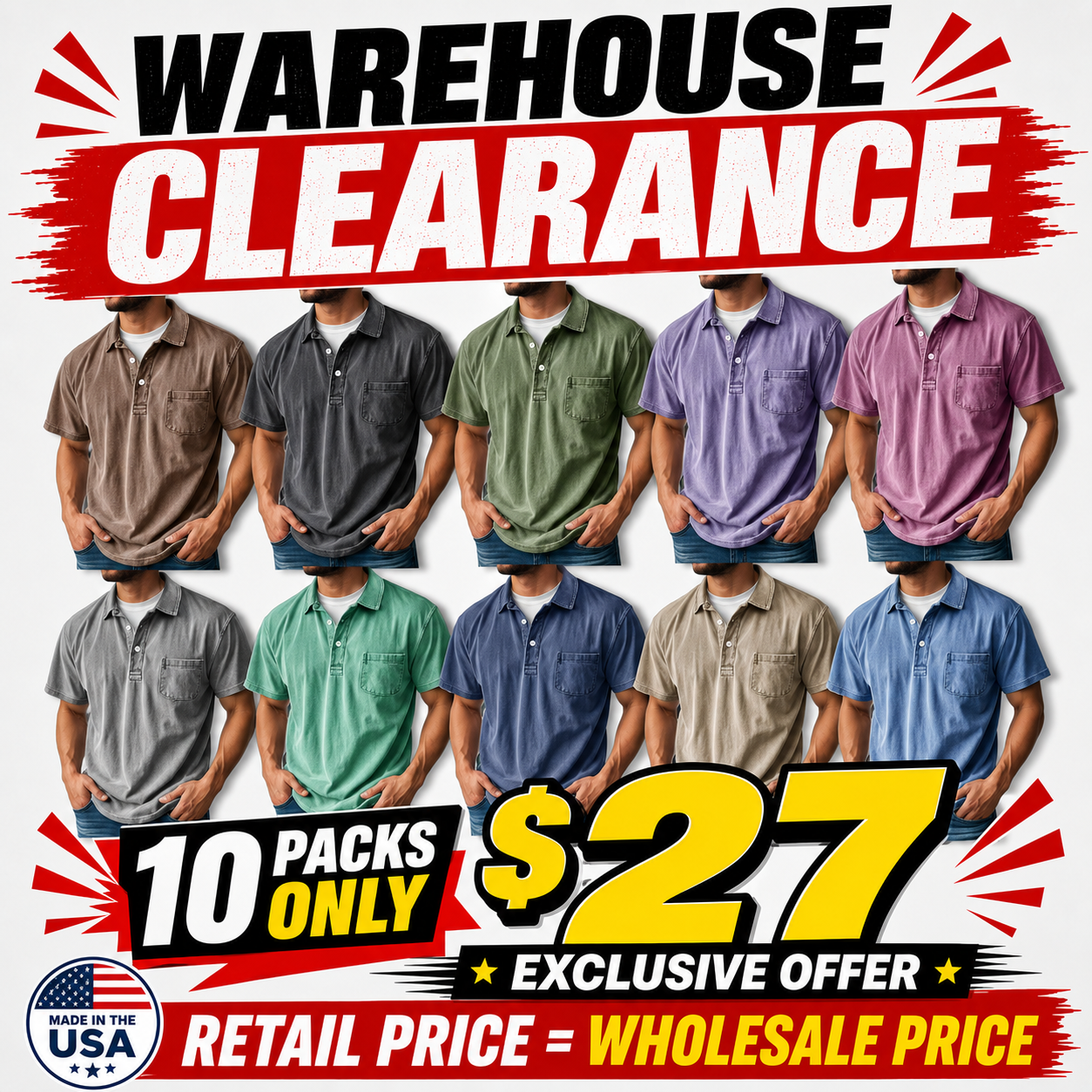 Men's Retro Lapel Button Pocket Casual Short Sleeve POLO Shirt