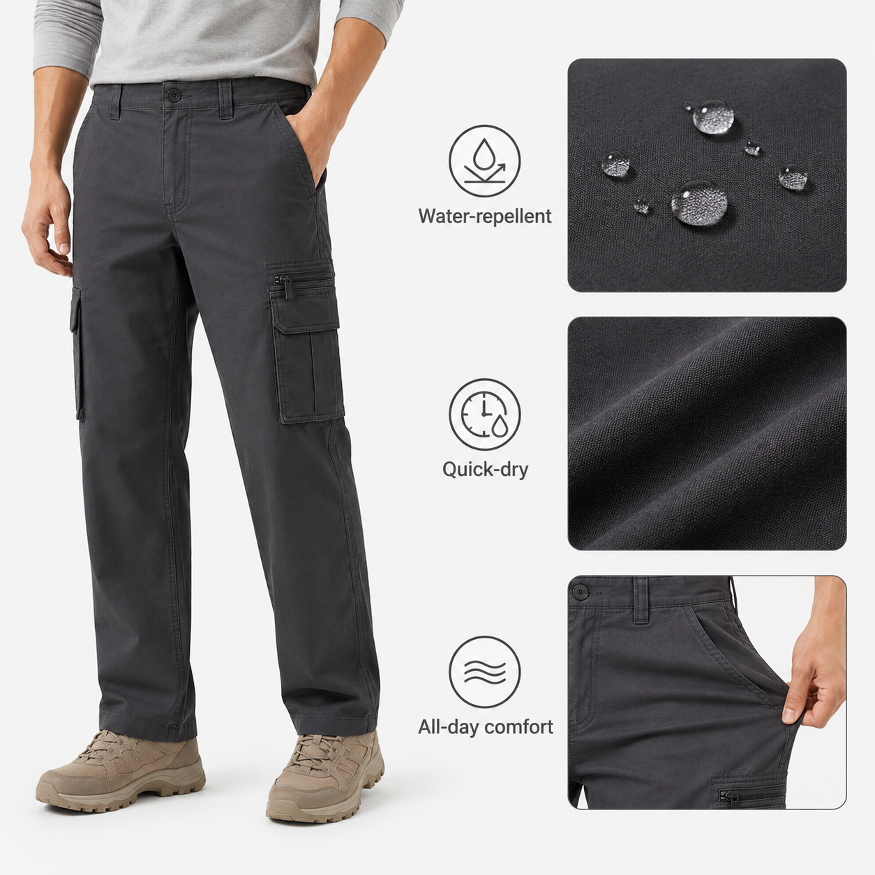 Men’s 6 - Pocket Relaxed Fit Stretch Cargo Pants