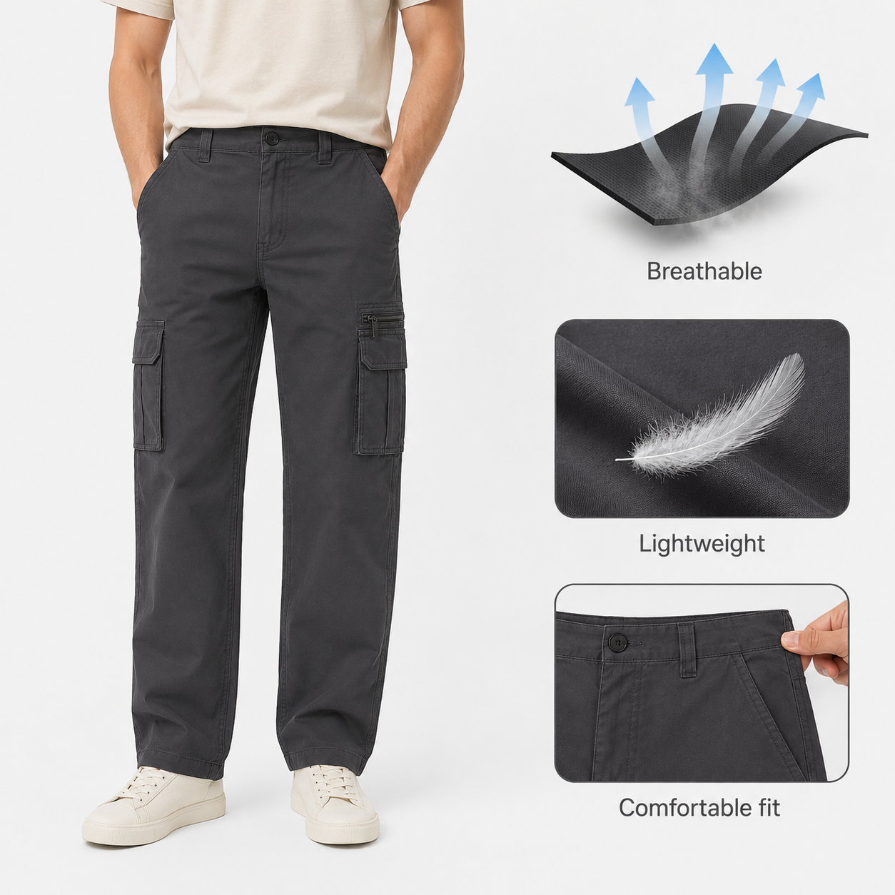 Men’s 6 - Pocket Relaxed Fit Stretch Cargo Pants