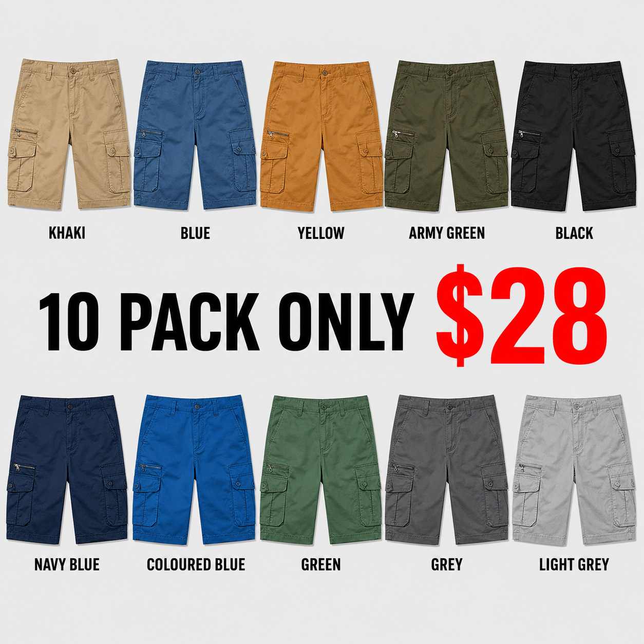 🔥 Men's Multi-Pocket Cargo Capri Shorts