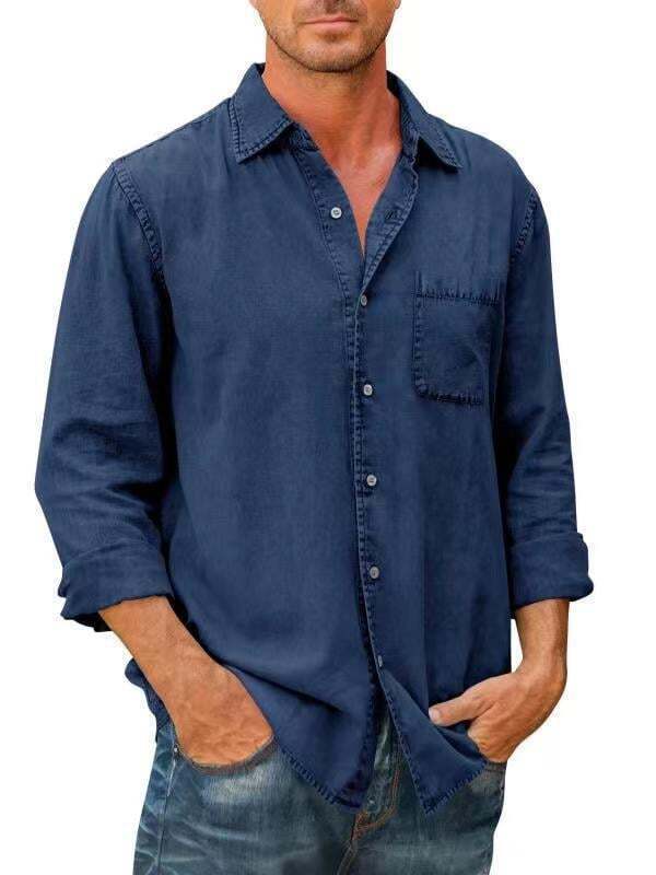 Mens Long Sleeve Button Down Shirt - image 8