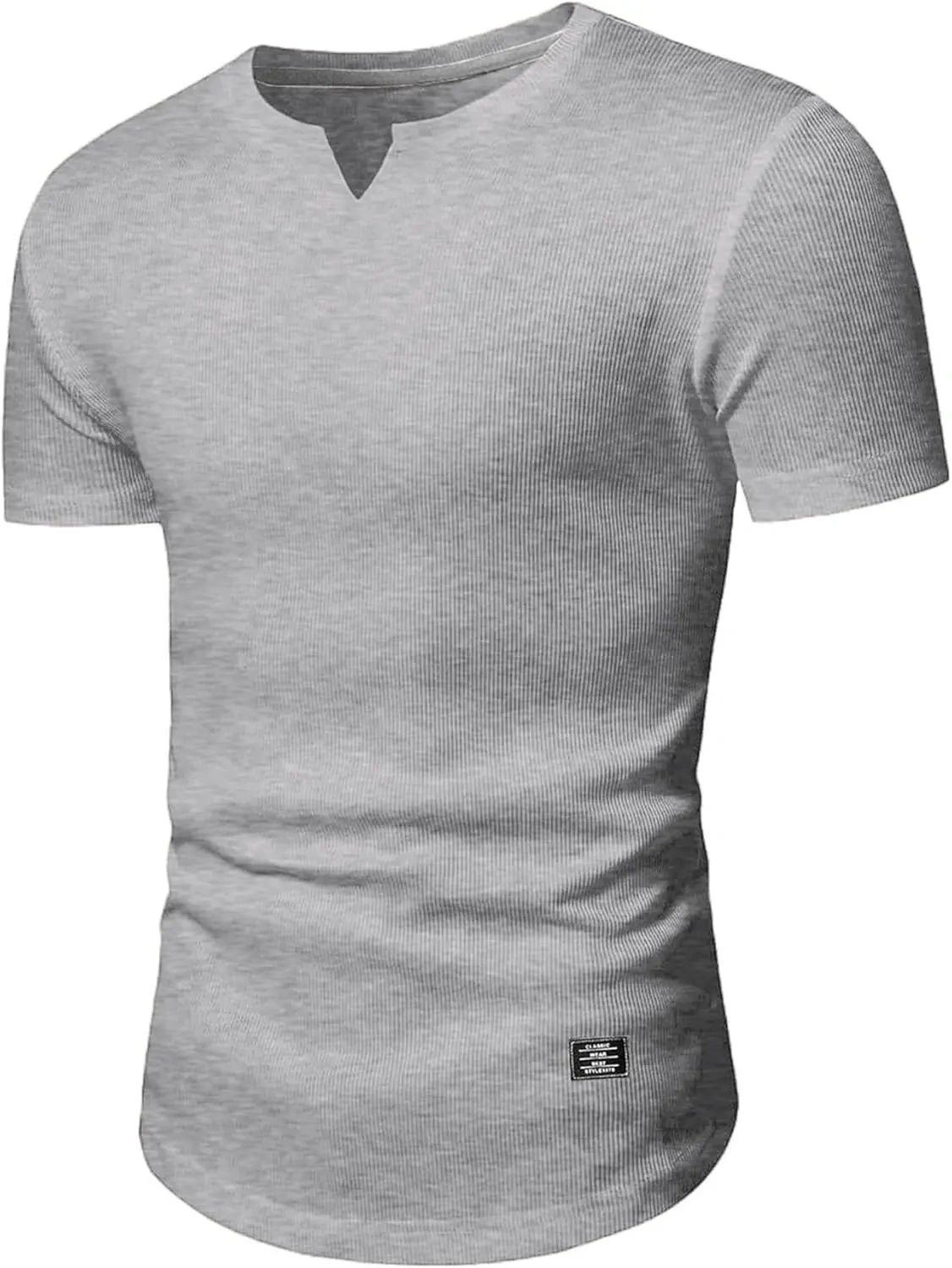 Buy 2+ Packs & Save More Men's 12-Pack Cotton Longline Henley V - Neck T - Shirts
