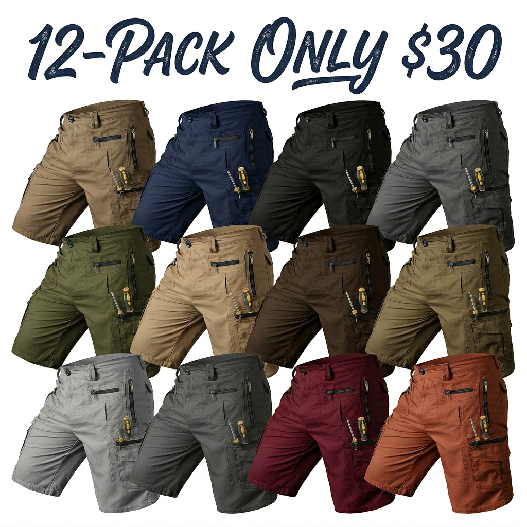 Men Cargo Tactical Pants & EDC Hiking Work Military Army Shorts with 8 Pockets image 2