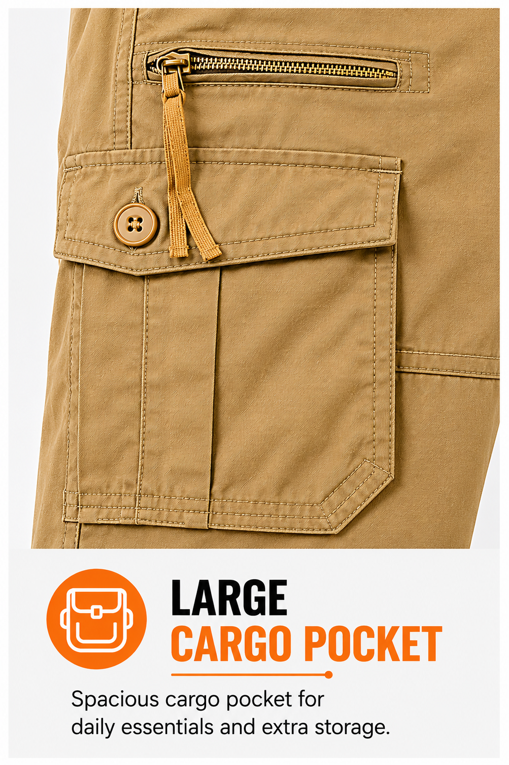 Large cargo pocket detail