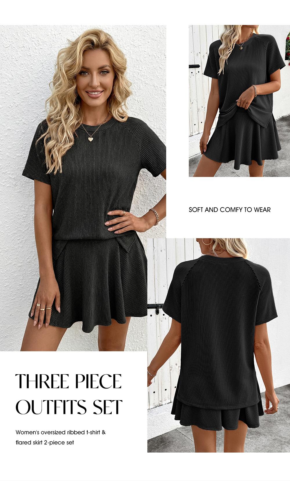 EVALESS Women's 2 Piece Sets Ribbed Knit Short Sleeve Tops & Lined Pleated Mini Skirt Lounge Sets Comfy Summer Outfits Soft Tracksuit Basic Womenswear - Casual SwimWeek EVALESS Women's 2 Piece Sets Ribbed Knit Short Sleeve Tops & Lined Pleated Mini Skirt Lounge Sets Comfy Summer Outfits Soft Tracksuit Basic Womenswear - Casual SwimWeek