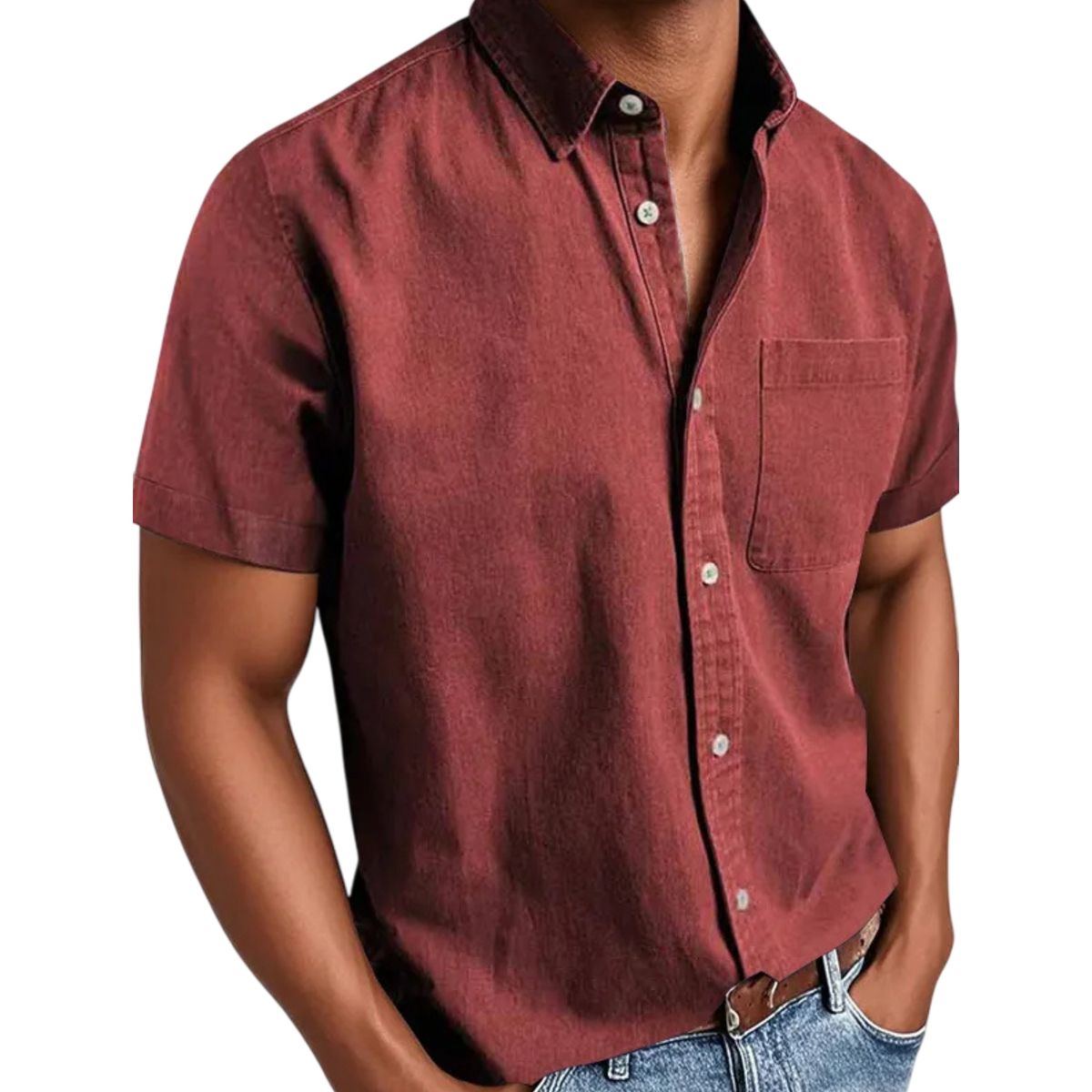 Men's Classic Button - Down Short Sleeve Shirt