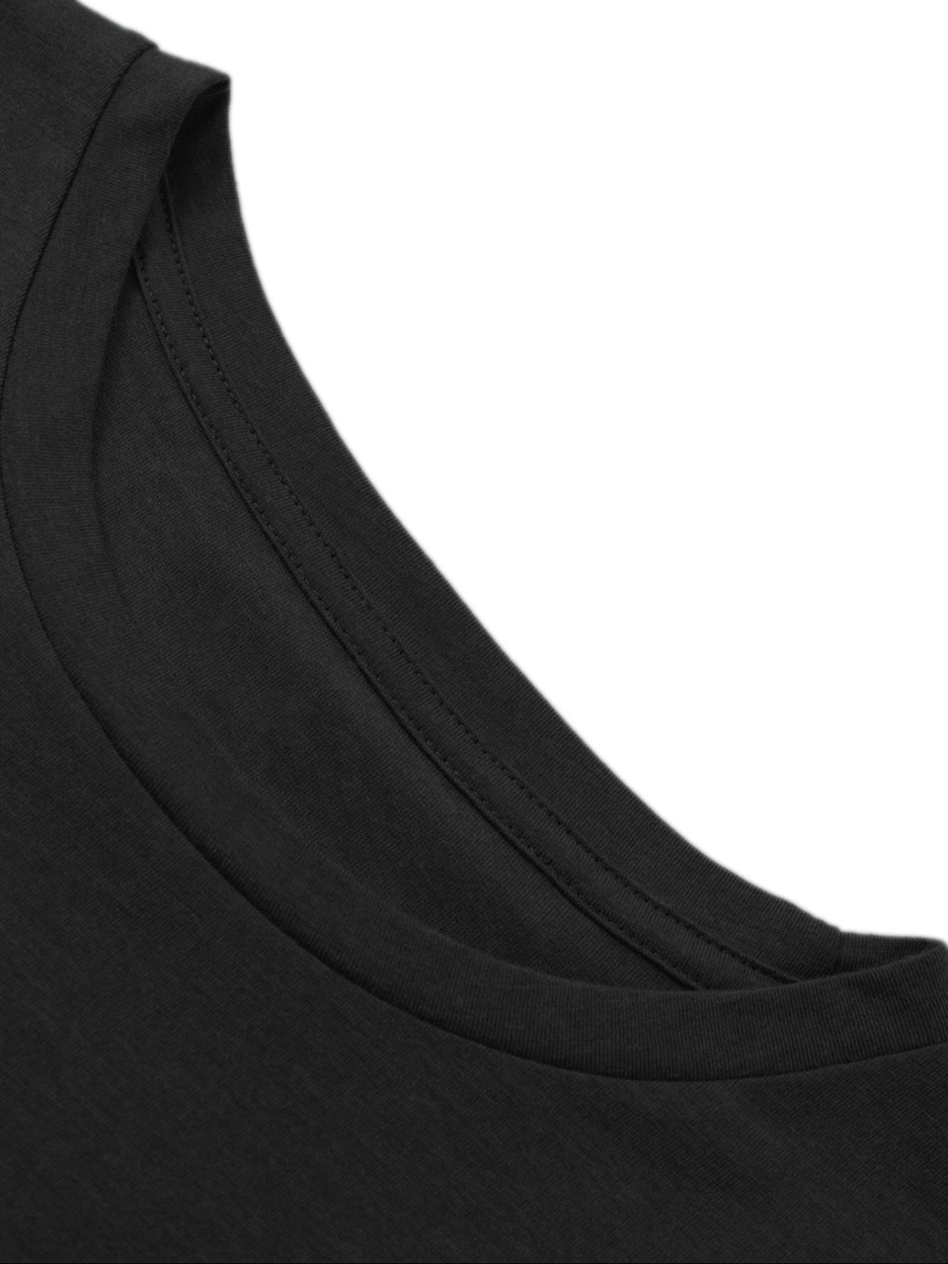 Women's Solid Co-ord Set, Casual Fitted Short Sleeve Tee & Elastic Waist Shorts Set, Women's Summer Clothes for Daily Wear, Cute Summer Outfit, Black