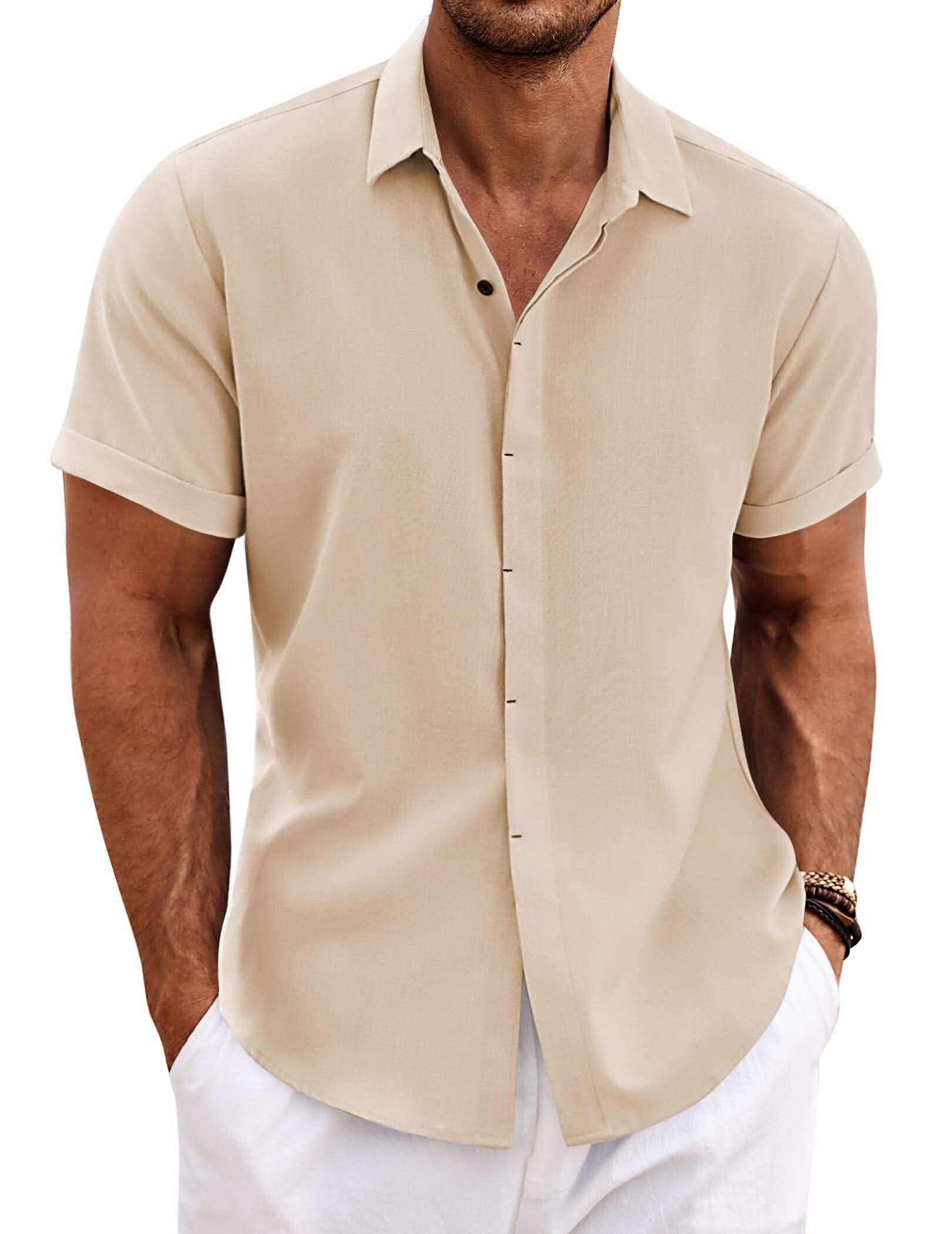 Men's Linen Shirt Short Sleeve Casual Shirt - image 12