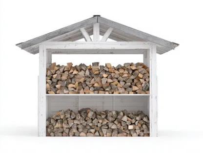 Drewutnia ogrodowa - drewno-metal - 210x95x205 cm - biały-szary - styl skandynawski-Sosapahome