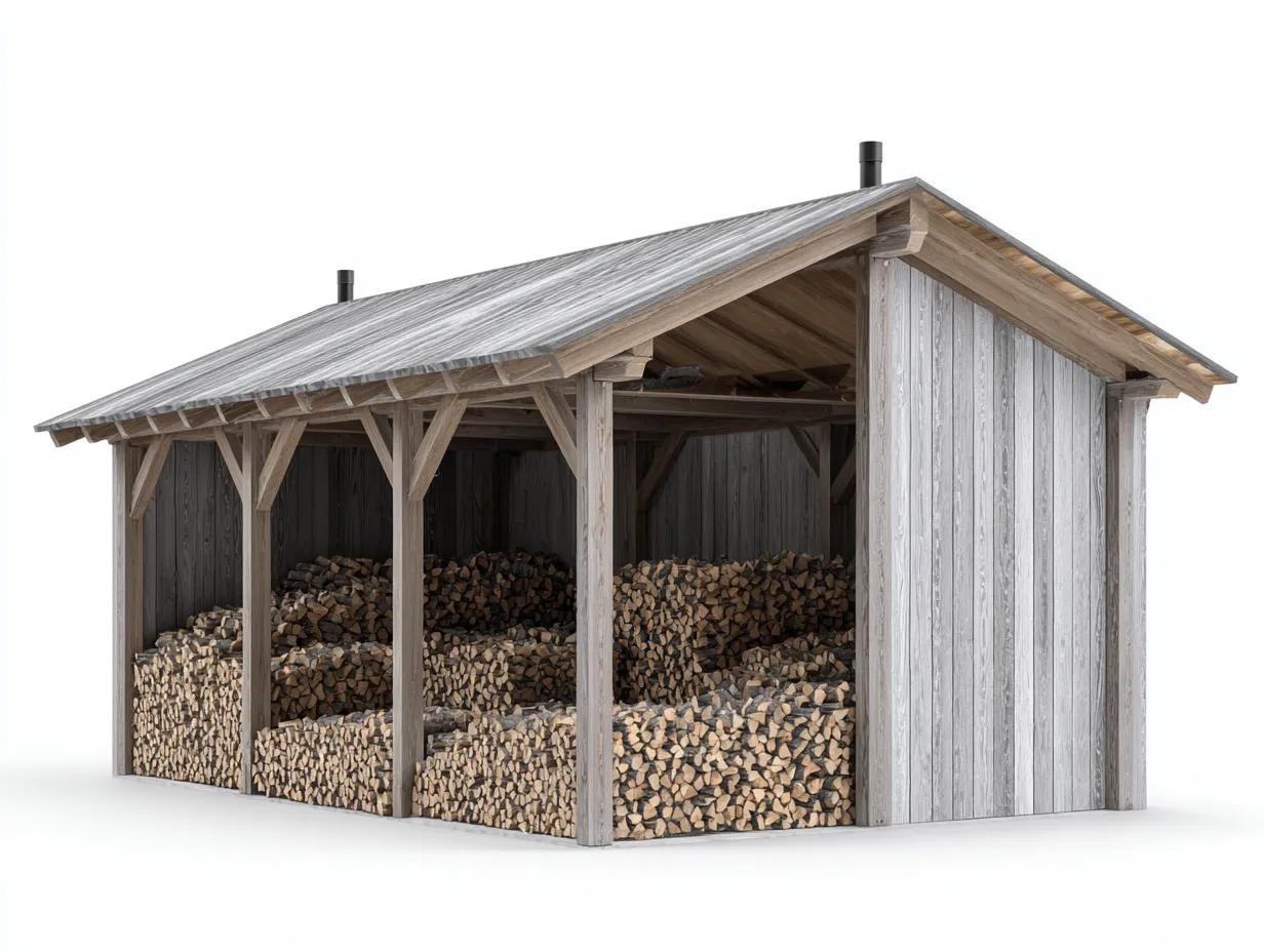 Drewutnia ogrodowa - drewno - 360x180x245 cm - szary - styl rustykalny-Sosapahome