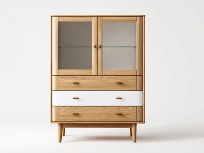 Regały na książki - drewno-szkło - 102 x 46 x 152 cm - dąb naturalny-biały-transparentny - styl skandynawski-Sosapahome