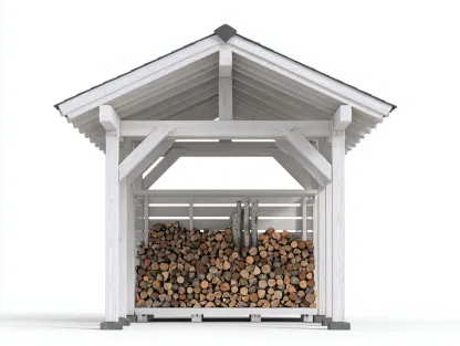 Drewutnia ogrodowa - drewno - 185x110x228 cm - biały - styl nowoczesny-Sosapahome