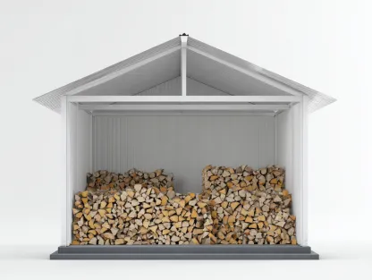 Drewutnia ogrodowa - metal-stal - 260x120x210 cm - biały-szary - styl nowoczesny-Sosapahome