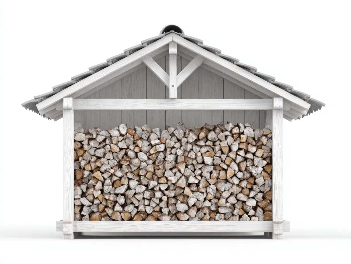 Drewutnia ogrodowa - drewno-metal - 220x100x195 cm - biały-szary - styl skandynawski-Sosapahome